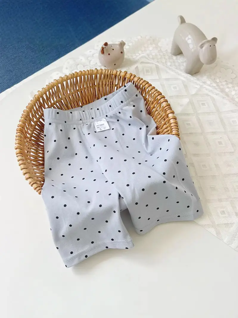 New Summer Thin Girls Polo Dot Shorts White - Image 13