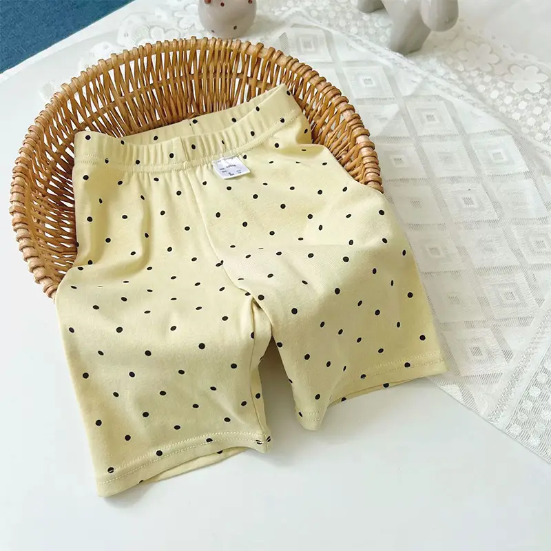 New Summer Thin Girls Polo Dot Shorts White - Image 8