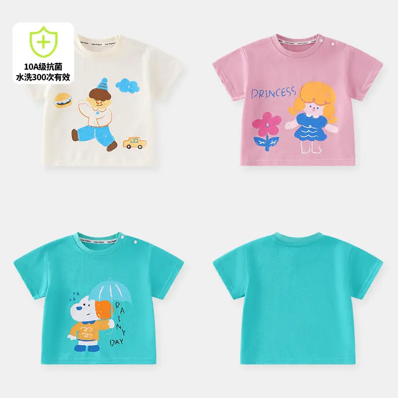 Baby's Blue Cartoon T-Shirt 2025 Summer - Image 4