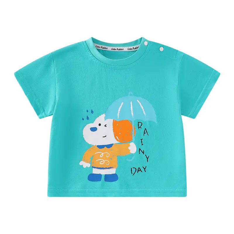 Baby's Blue Cartoon T-Shirt 2025 Summer - Image 8