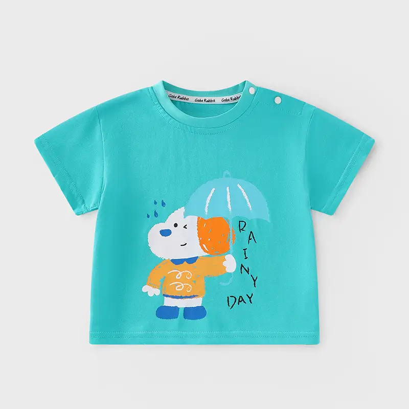 Baby's Blue Cartoon T-Shirt 2025 Summer - Image 2