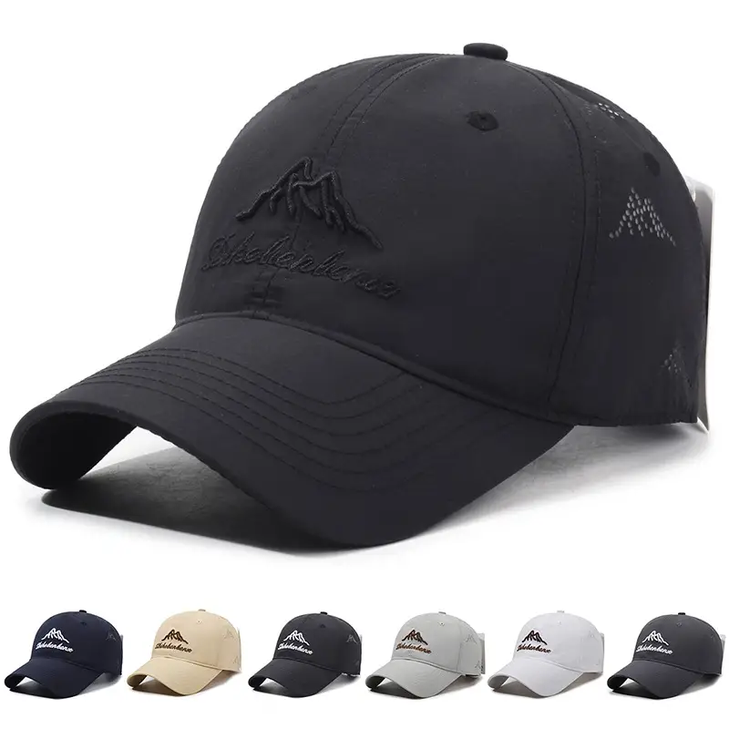 Men Baseball Cap Black with Mountain Logo