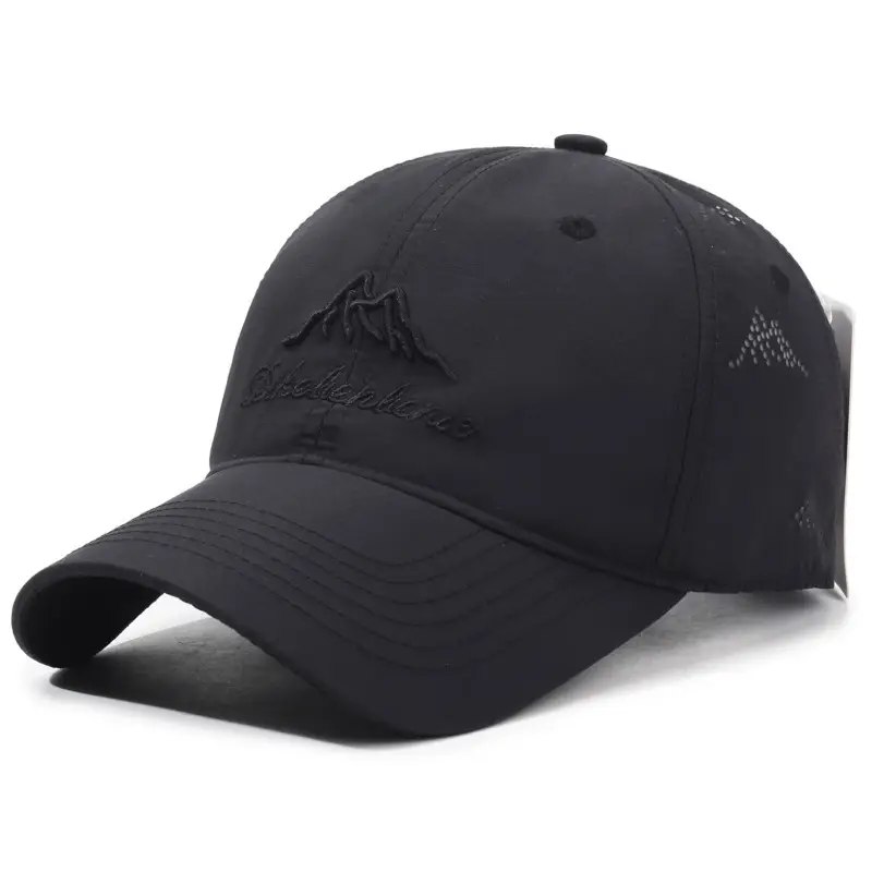 Men Baseball Cap Black with Mountain Logo