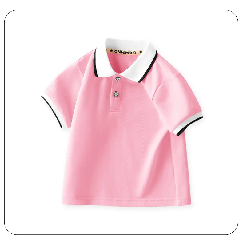 Boys Polo Shirt Black White Trim 34 Threads — feature 12