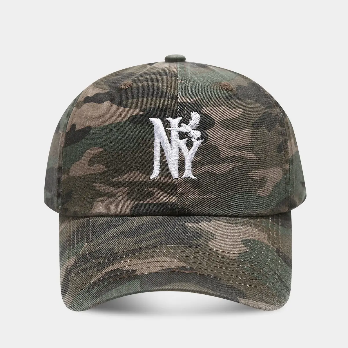 European American Camo Baseball Caps with NY Logo