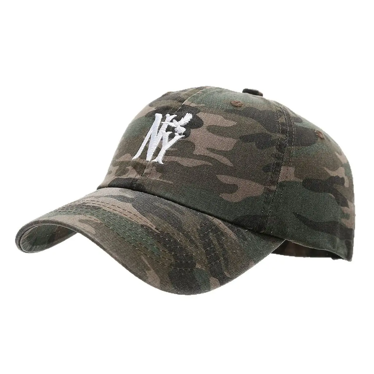 European American Camo Baseball Caps with NY Logo