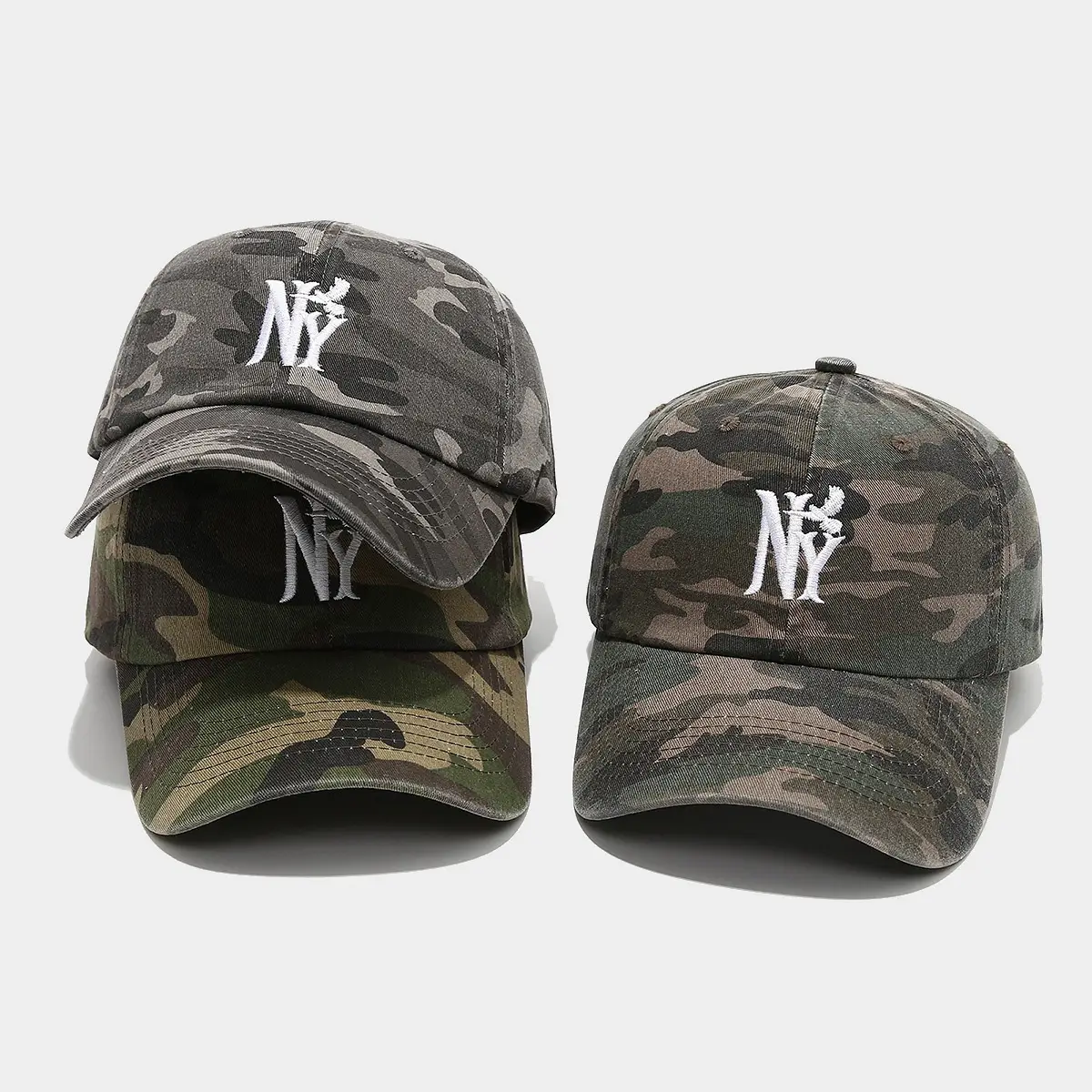 European American Camo Baseball Caps with NY Logo — feature 3