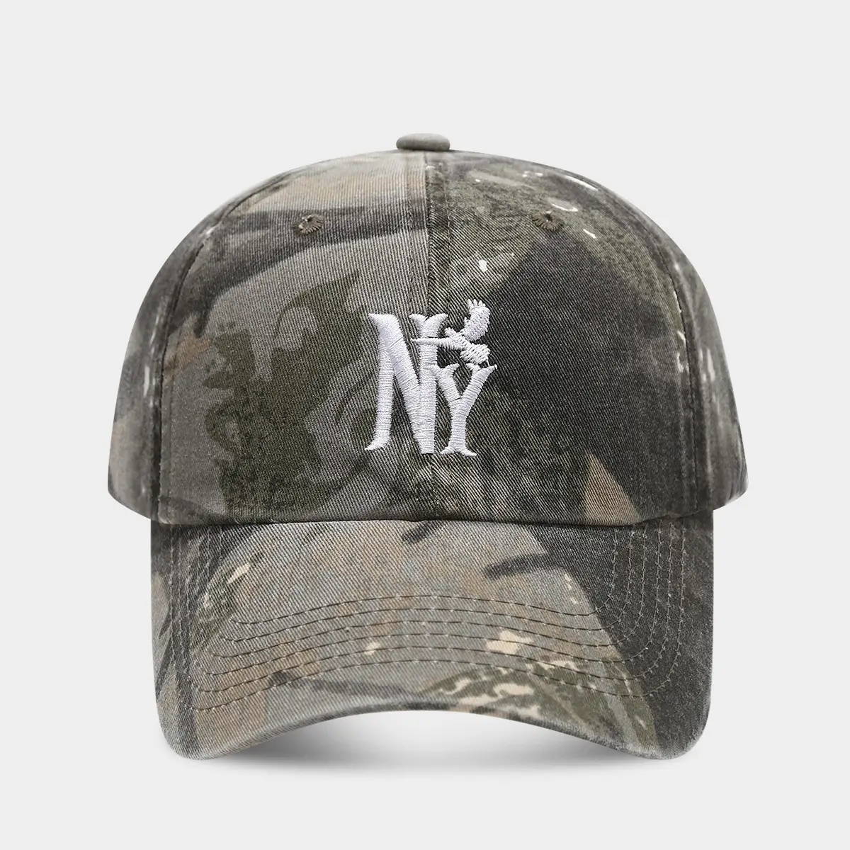 European American Camo Baseball Caps with NY Logo