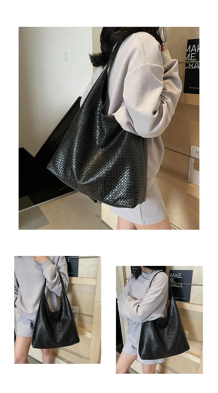 Women's Korean Style Woven Tote Bag Cream Large Capacity — feature 11