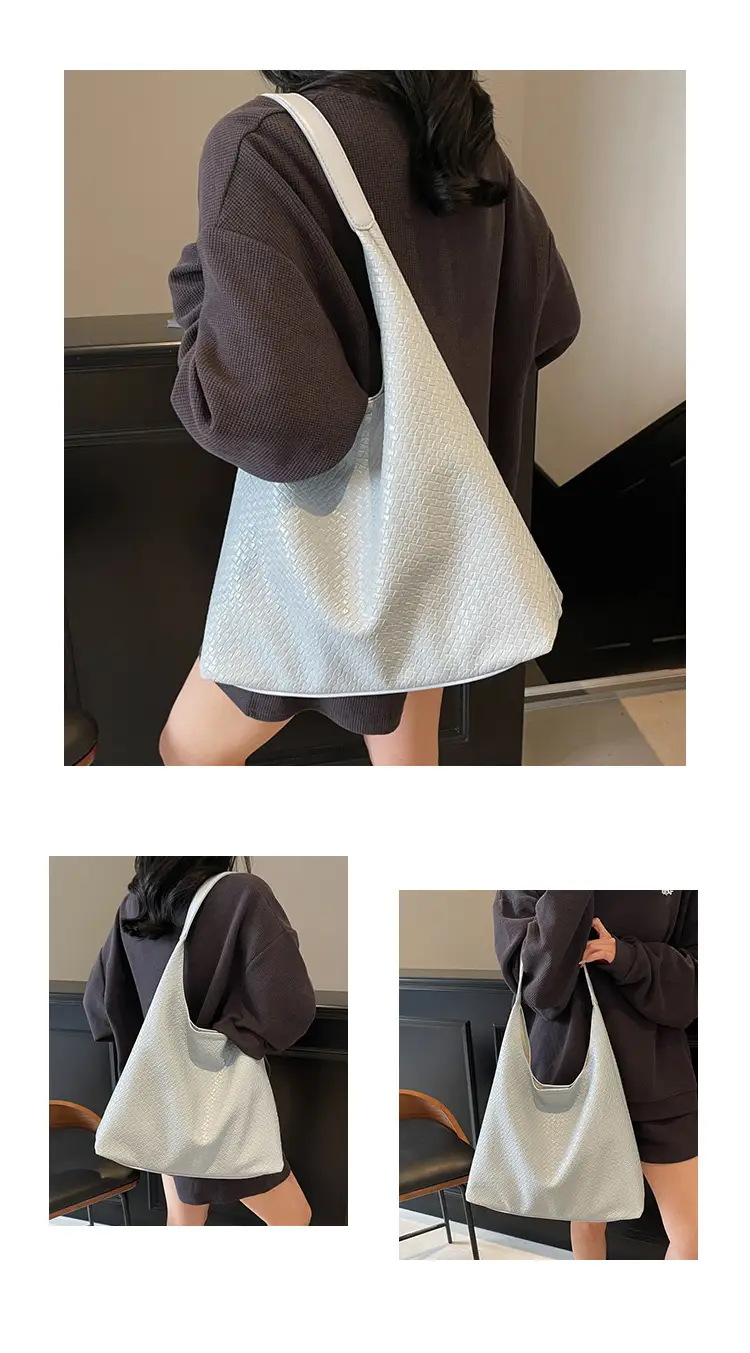 Women's Korean Style Woven Tote Bag Cream Large Capacity — feature 14