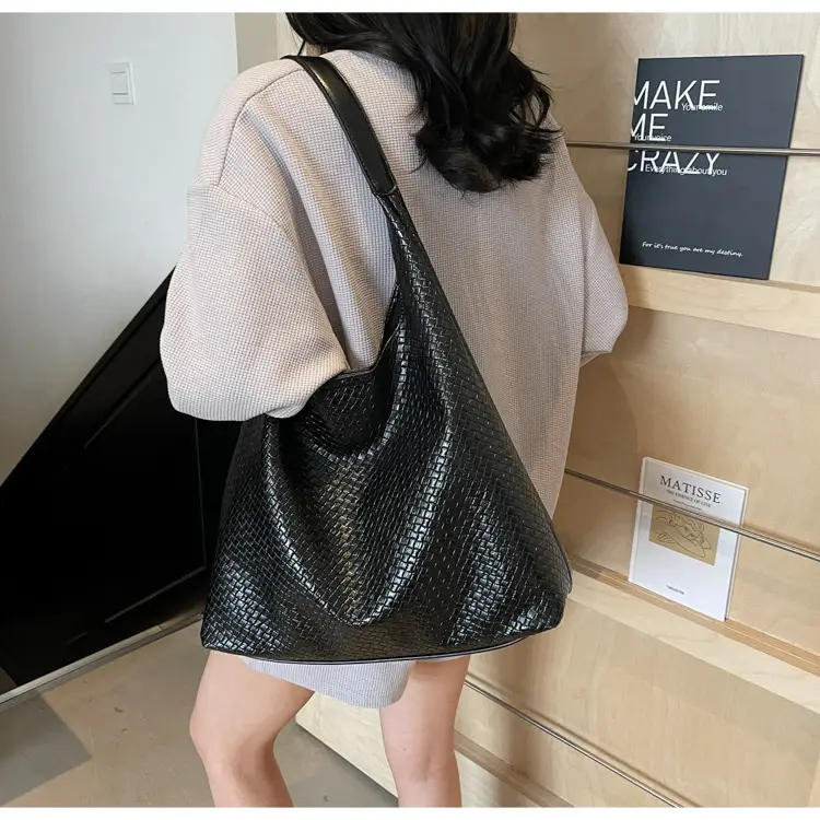 Women's Korean Style Woven Tote Bag Cream Large Capacity — feature 18