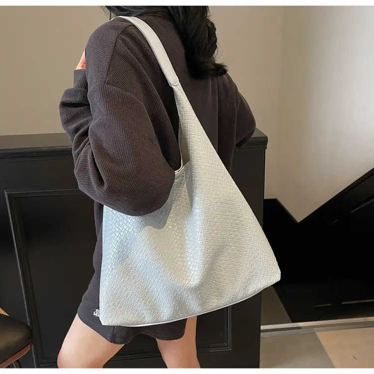 Women's Korean Style Woven Tote Bag Cream Large Capacity — feature 20