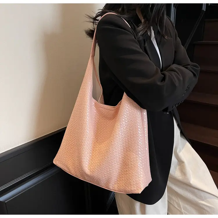 Women's Korean Style Woven Tote Bag Cream Large Capacity — feature 22