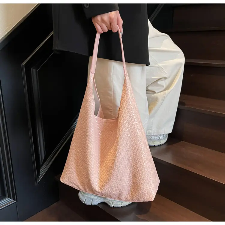 Women's Korean Style Woven Tote Bag Cream Large Capacity — feature 23