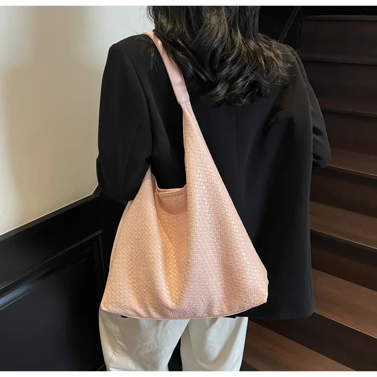 Women's Korean Style Woven Tote Bag Cream Large Capacity — feature 24
