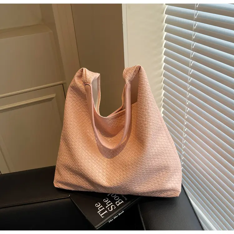 Women's Korean Style Woven Tote Bag Cream Large Capacity — feature 28