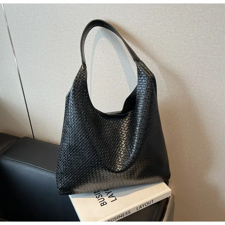 Women's Korean Style Woven Tote Bag Cream Large Capacity — feature 31