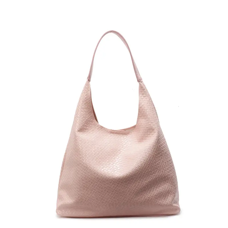 Women's Korean Style Woven Tote Bag Cream Large Capacity - Image 3