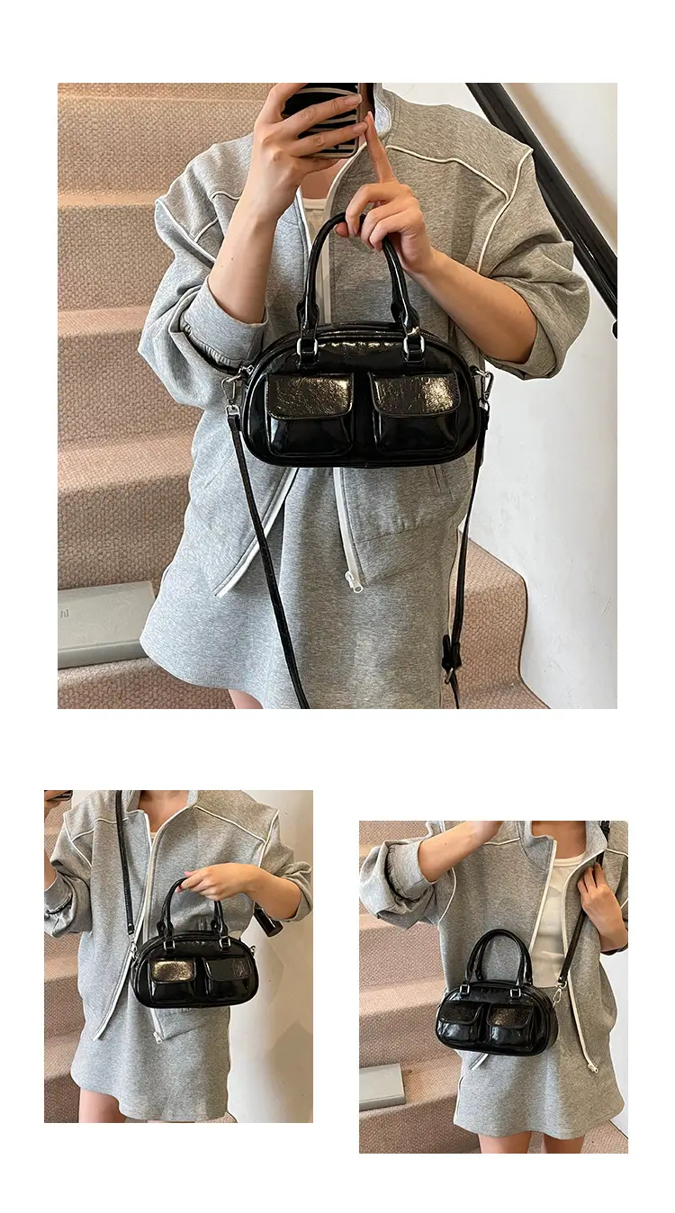 Red Retro Oil Wax Leather Shoulder Bag for Women — feature 7