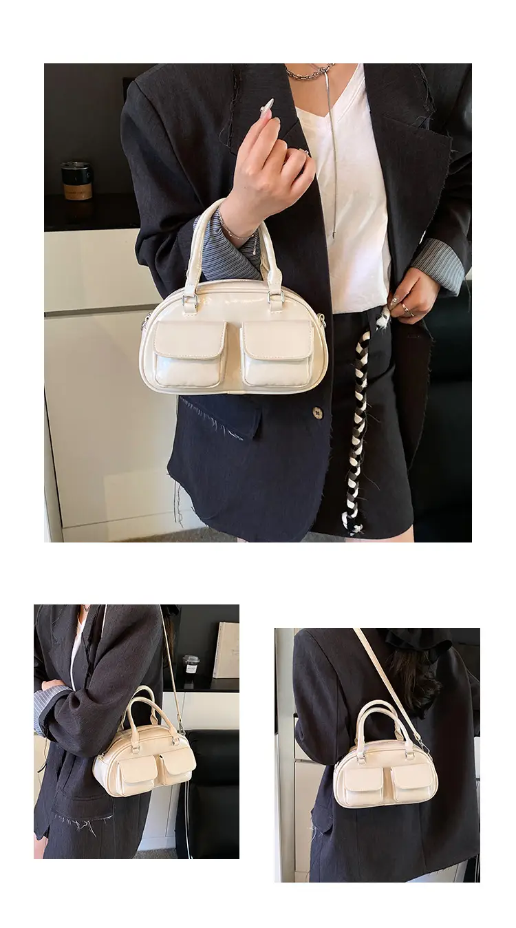 Red Retro Oil Wax Leather Shoulder Bag for Women — feature 8
