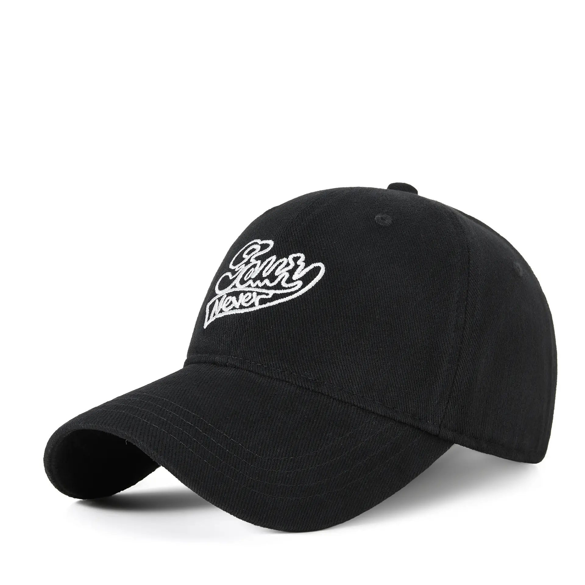 Men's Black Cotton Baseball Cap with "Glowy Never" Design - Image 12