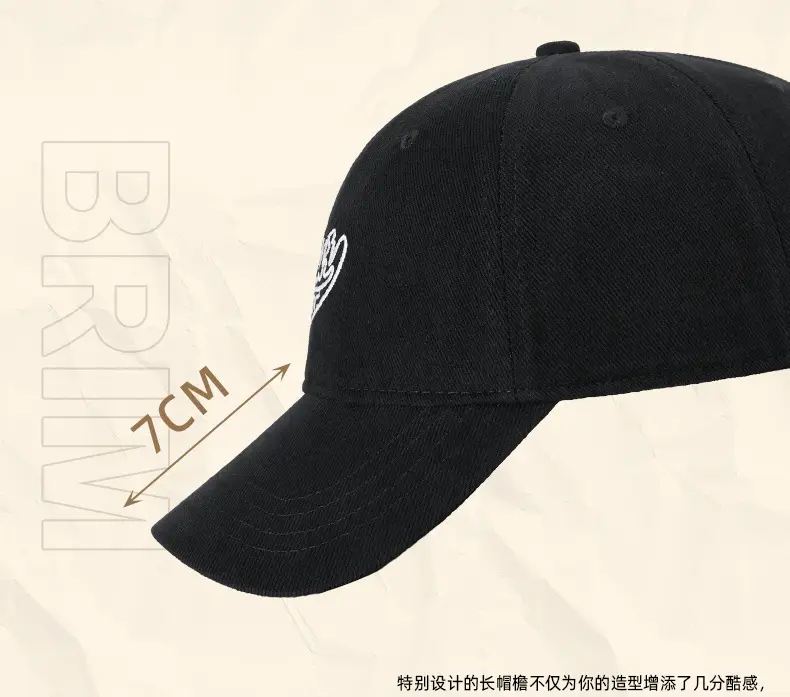 Men's Black Cotton Baseball Cap with "Glowy Never" Design — feature 22