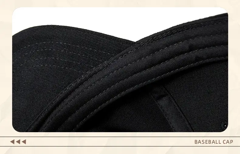 Men's Black Cotton Baseball Cap with "Glowy Never" Design — feature 29