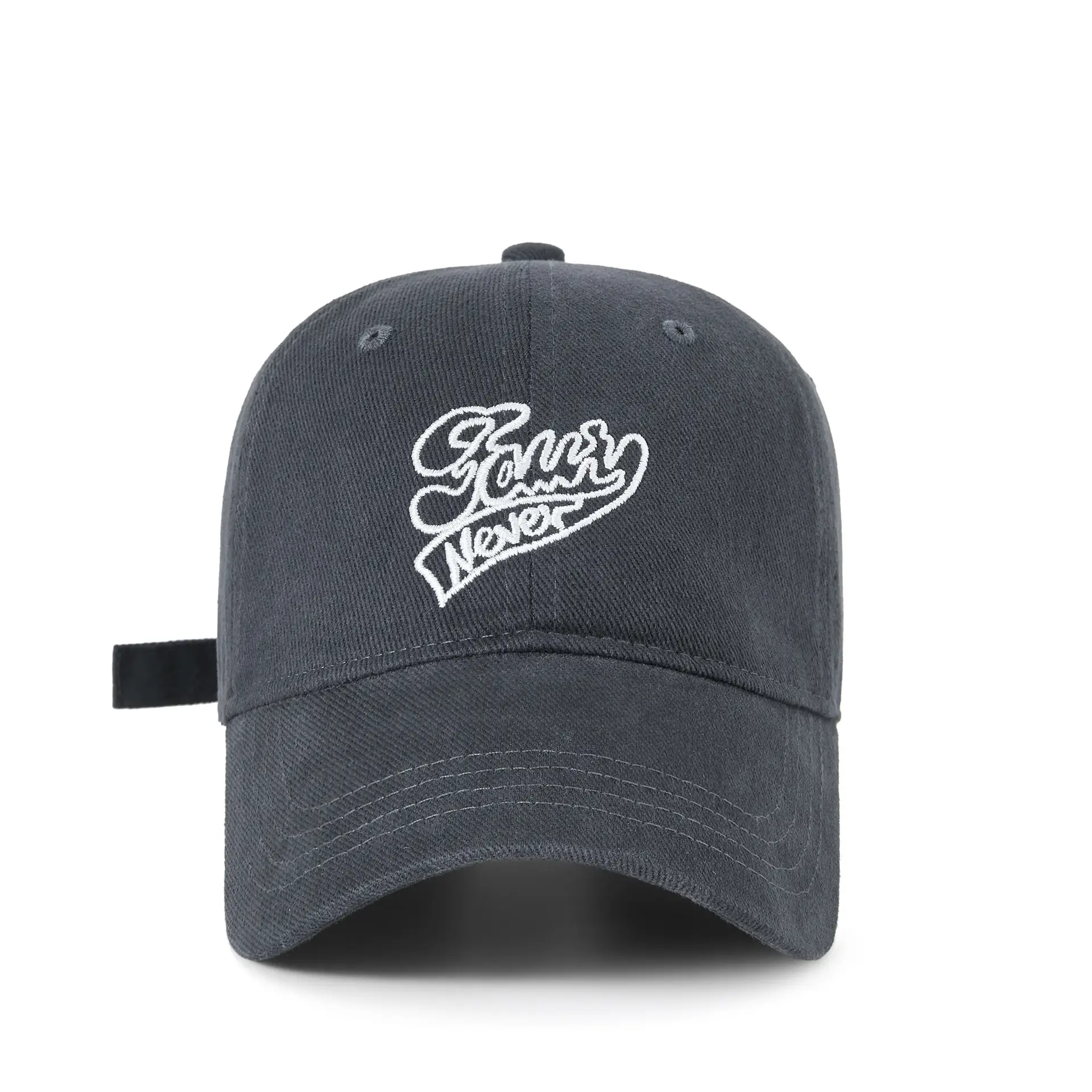 Men's Black Cotton Baseball Cap with "Glowy Never" Design - Image 2