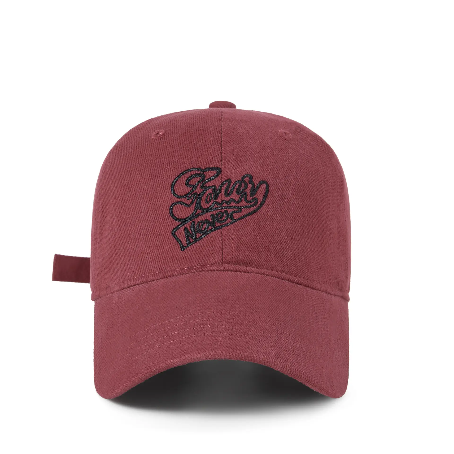 Men's Black Cotton Baseball Cap with "Glowy Never" Design - Image 4