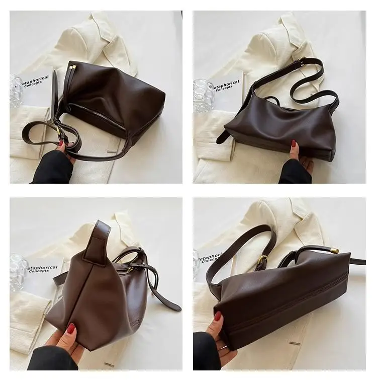 Women's Brown Leather Crossbody Bag with Gold Ring — feature 12