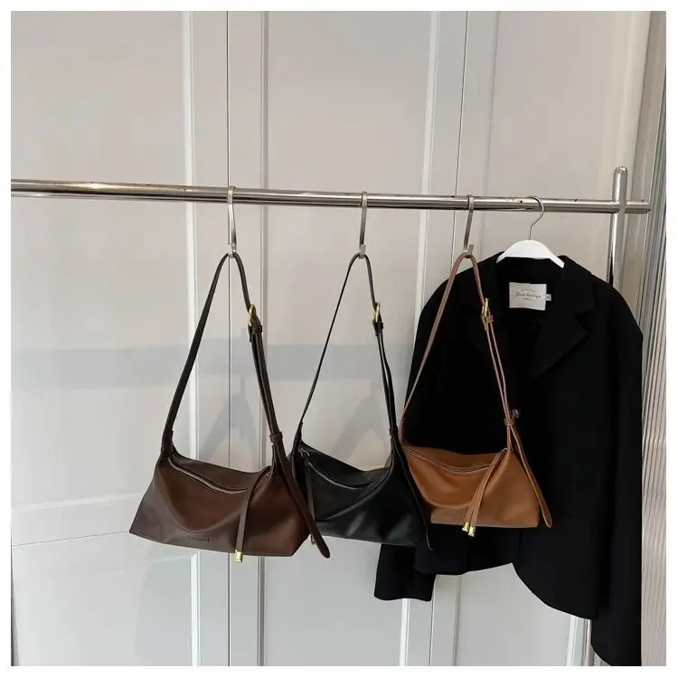 Women's Brown Leather Crossbody Bag with Gold Ring — feature 26
