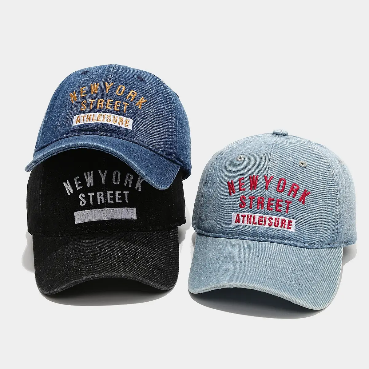 New York Street Embroidered Denim Cap for Women - Image 5