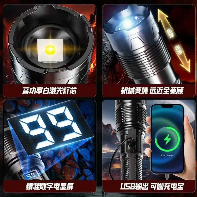 Rechargeable Flashlight with Strong Light & Ultra-Bright Design