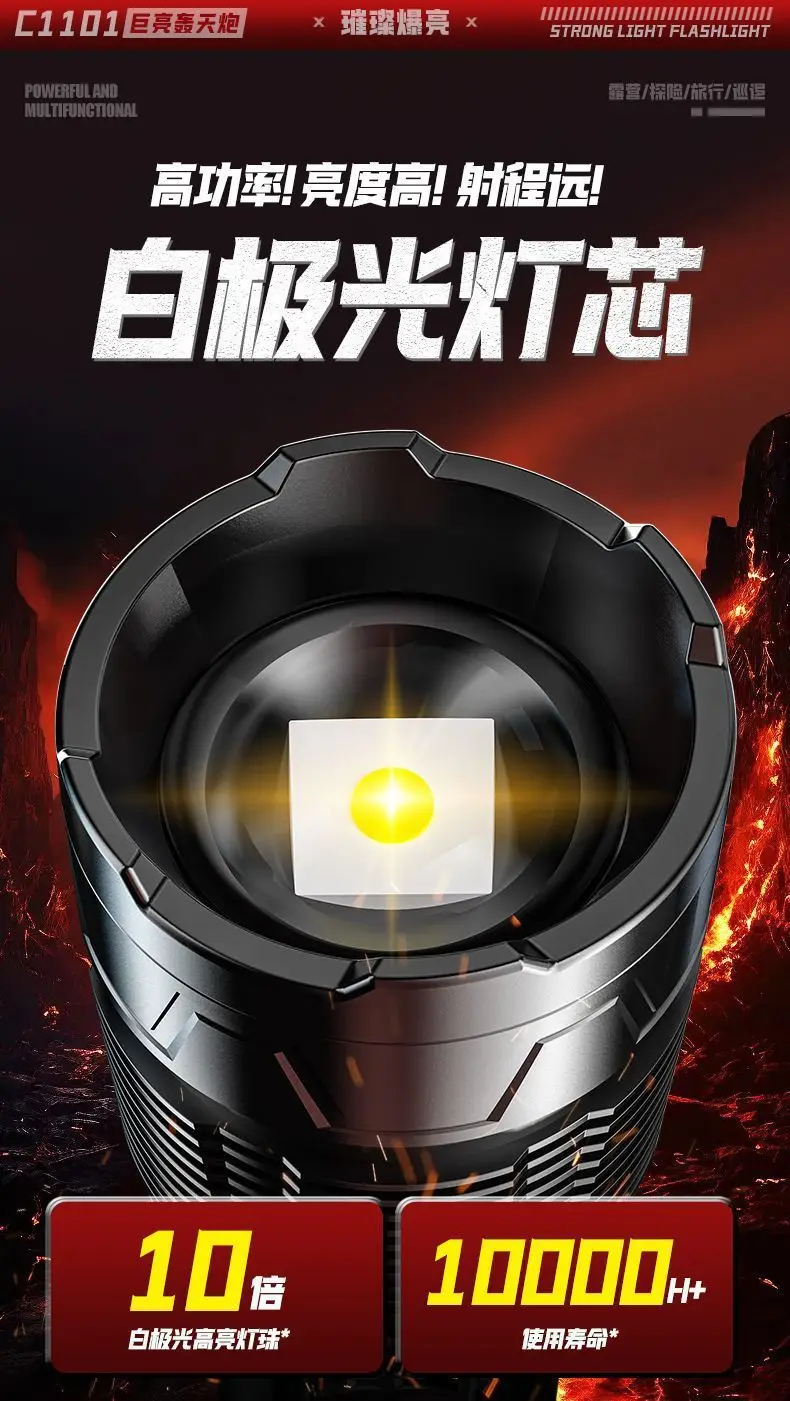Rechargeable Flashlight with Strong Light & Ultra-Bright Design — feature 7