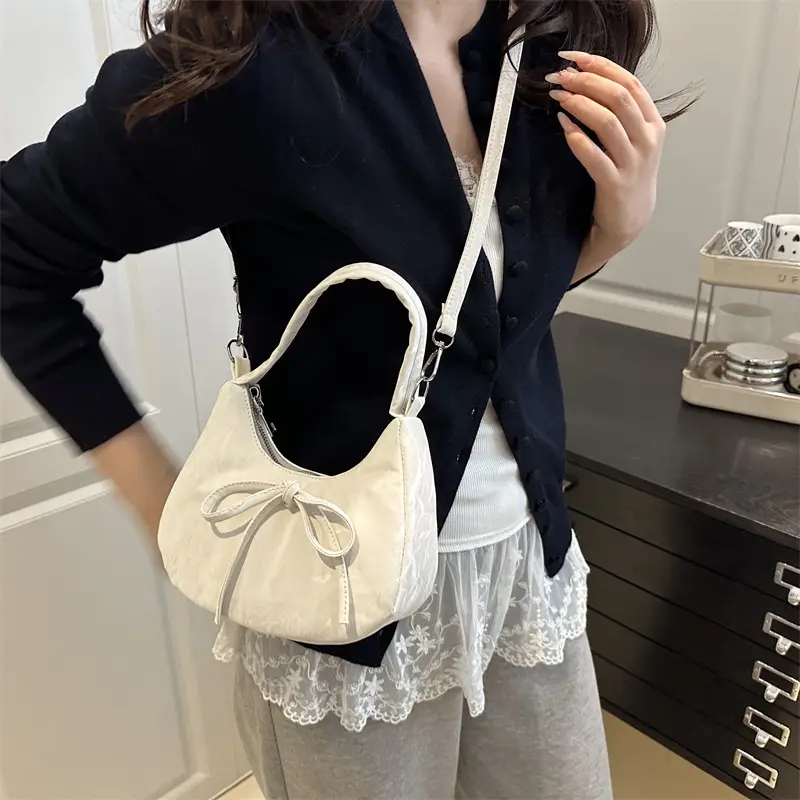 Pink Bow Shoulder Bag for Women 2025 Summer - Image 7