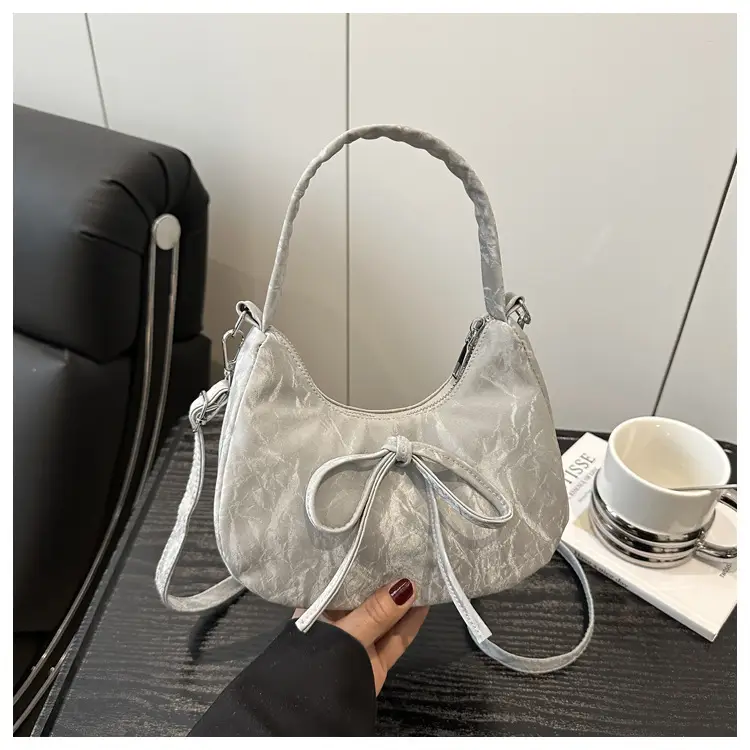 Pink Bow Shoulder Bag for Women 2025 Summer - Image 3