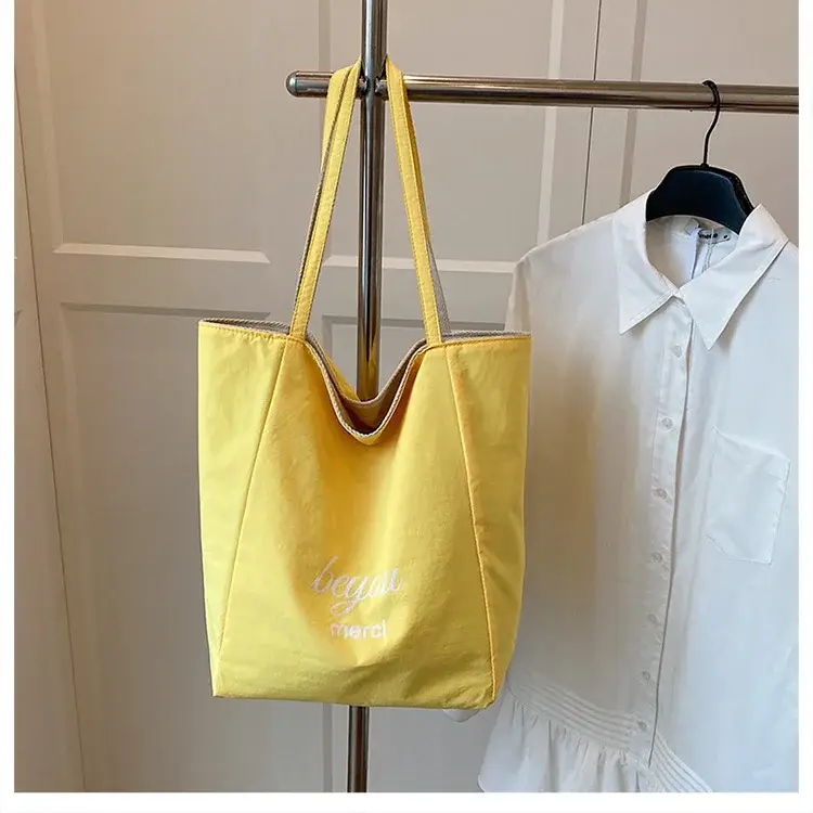 Women Red White Striped Canvas Tote Bag Large Capacity — feature 43