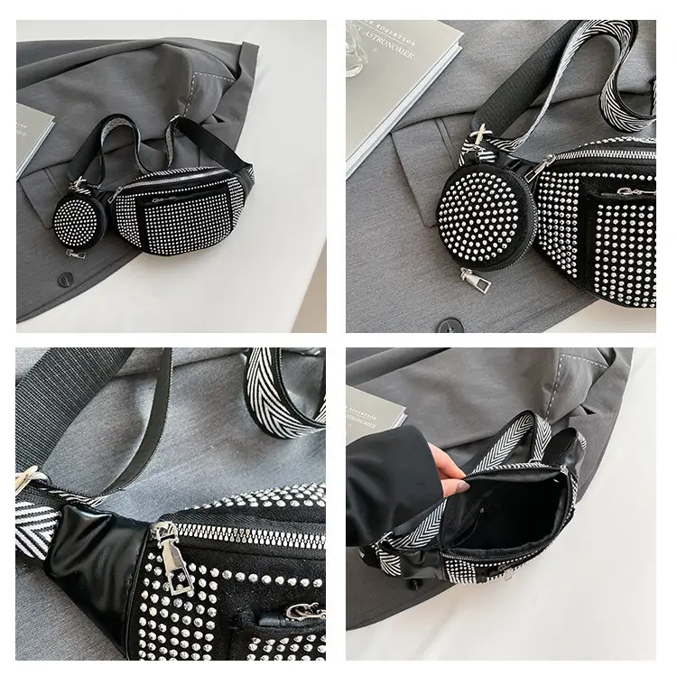 Women's Bright Diamond Crossbody Bag with Wide Strap — feature 10
