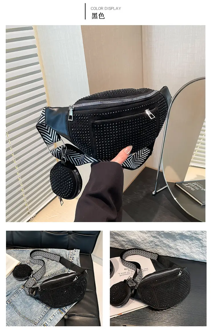 Women's Bright Diamond Crossbody Bag with Wide Strap — feature 11