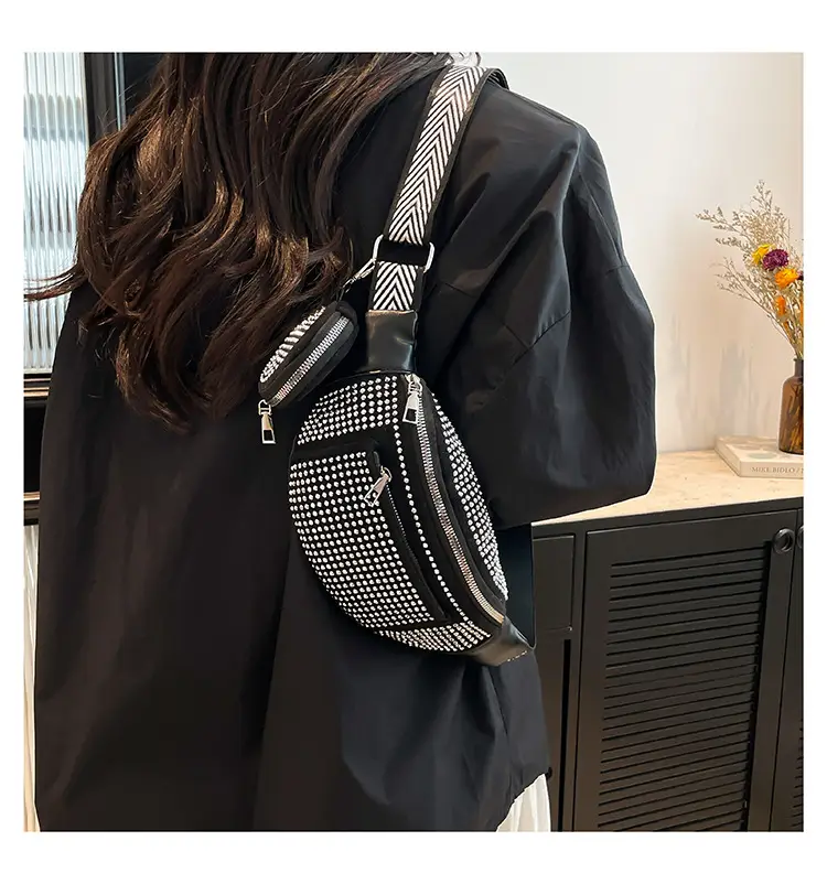 Women's Bright Diamond Crossbody Bag with Wide Strap — feature 14