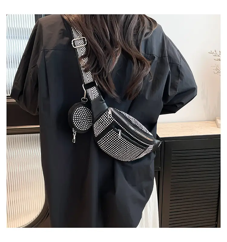 Women's Bright Diamond Crossbody Bag with Wide Strap — feature 17