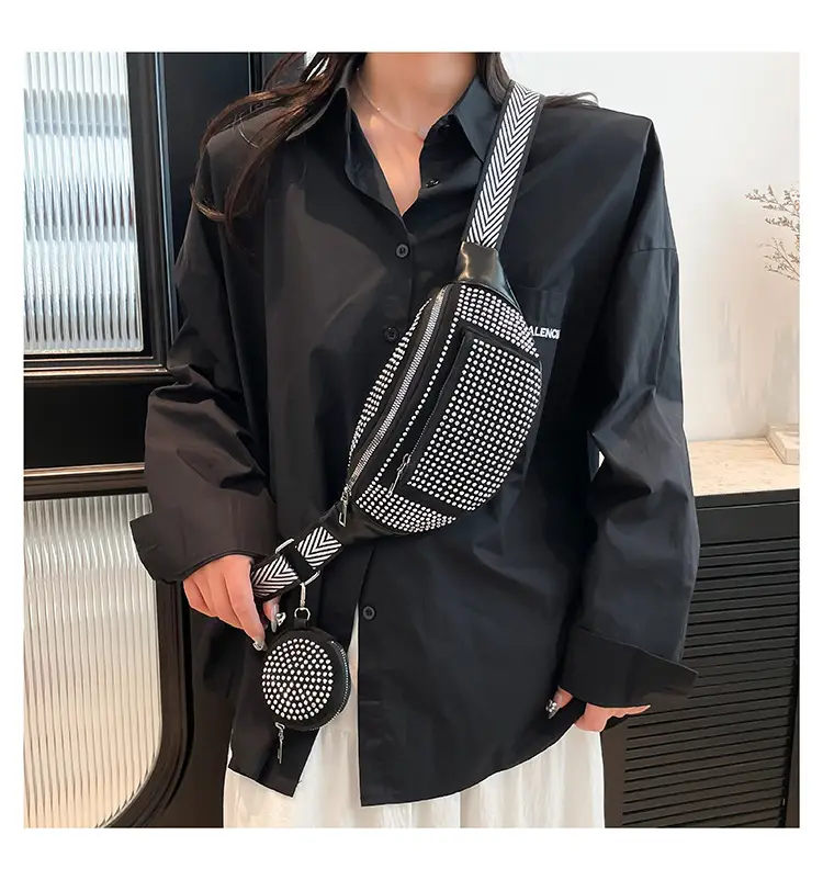 Women's Bright Diamond Crossbody Bag with Wide Strap — feature 18
