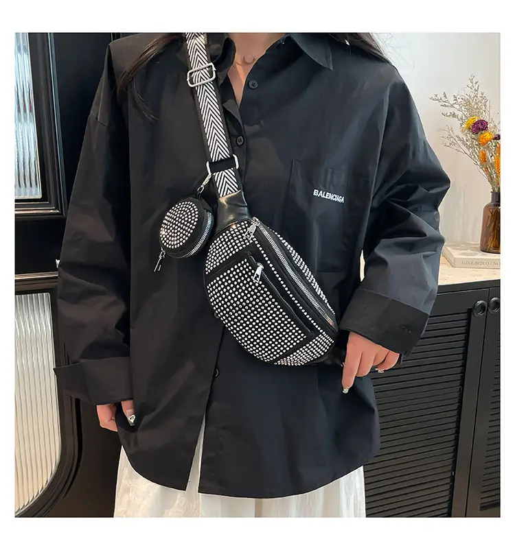 Women's Bright Diamond Crossbody Bag with Wide Strap — feature 19
