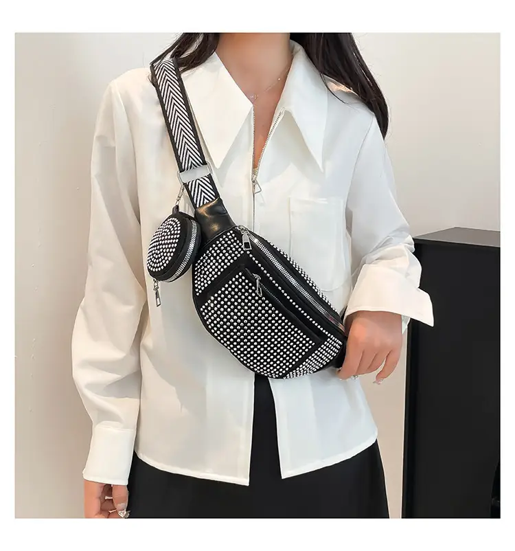Women's Bright Diamond Crossbody Bag with Wide Strap — feature 21