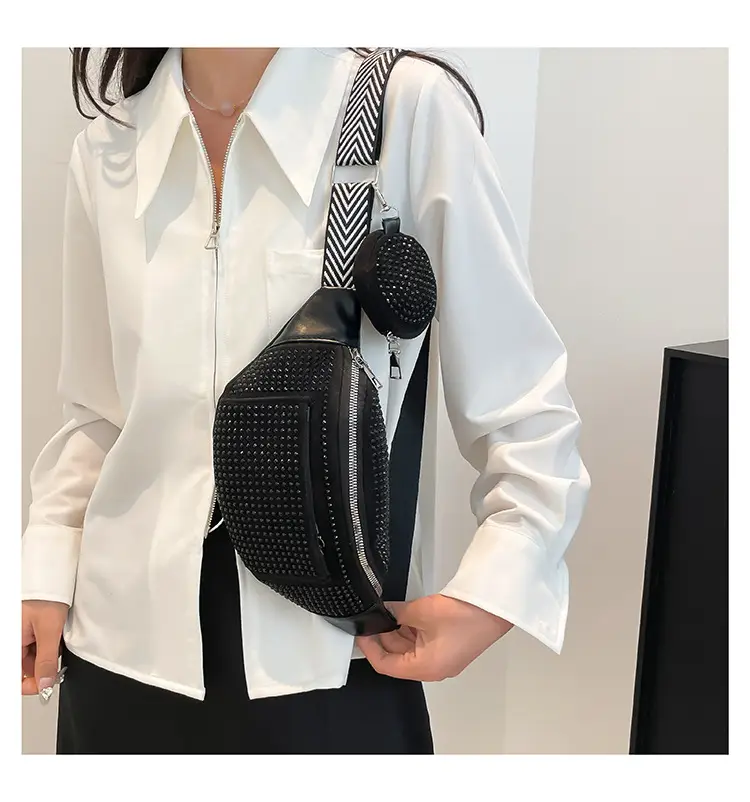Women's Bright Diamond Crossbody Bag with Wide Strap — feature 27