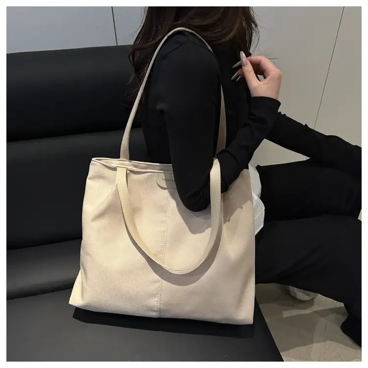 Women's Cream Shoulder Bag with Silver Handle — feature 13