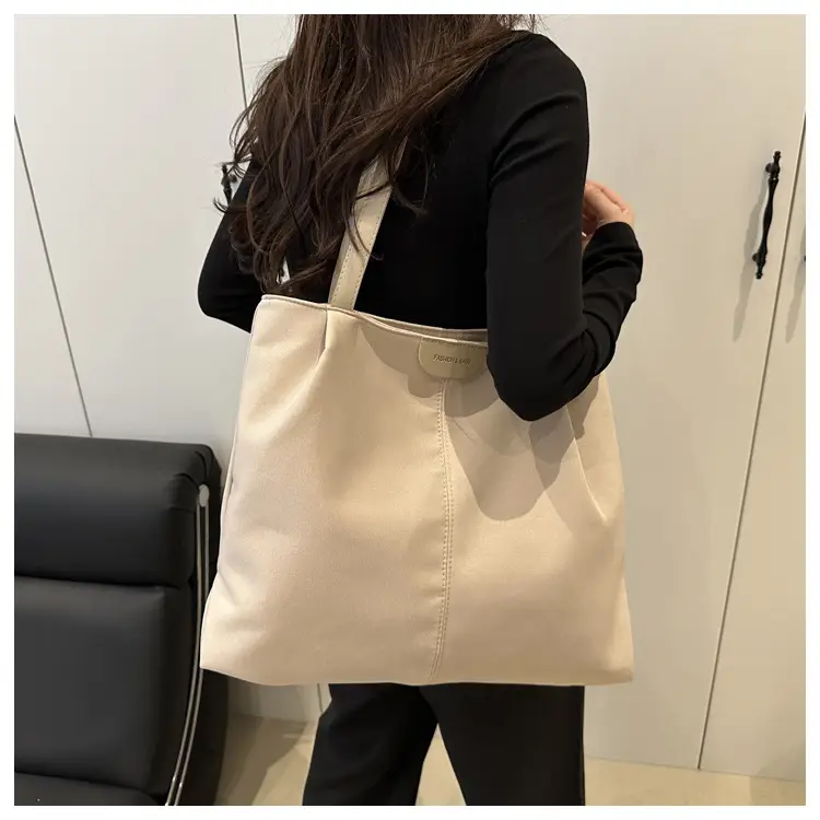 Women's Cream Shoulder Bag with Silver Handle — feature 15