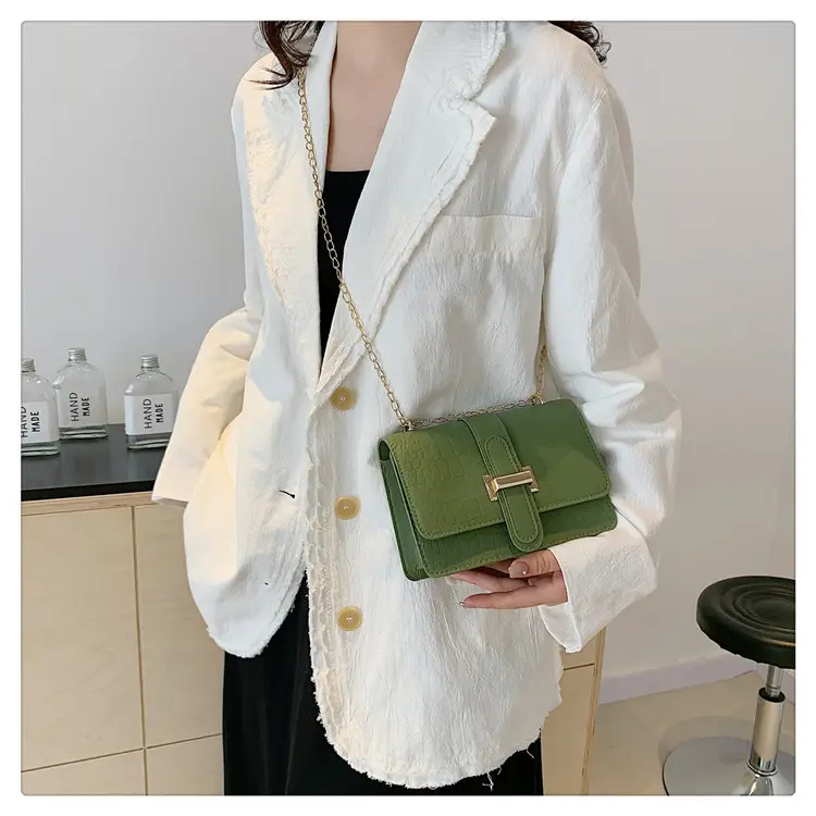 Women's Cream Chain Crossbody Bag with Gold Chain — feature 14