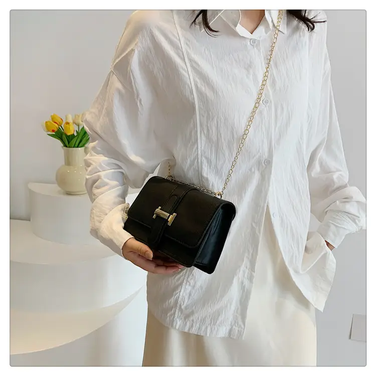 Women's Cream Chain Crossbody Bag with Gold Chain — feature 19