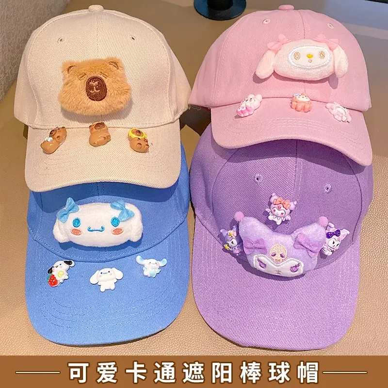 Girls Pink Sanrio Cap Sun Hat Large Bristle - Image 9